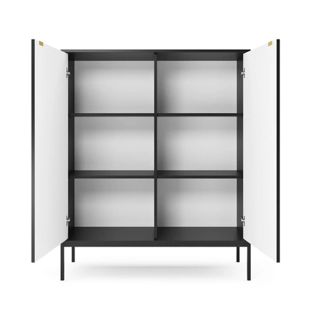 Nábytková sestava Lovro černá moderní designová nástěnná skříňka do obývacího pokoje nebo zasedací místnosti