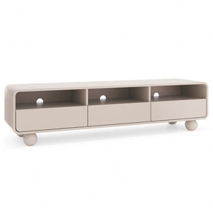 RTV skříňka Bion 180 cm béžová moderní design zaoblené linie TV skříňka designové kulovité nohy