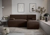 Rohová sedací souprava s funkcí spaní Brandon hnědý pravý roh měkká tkanina s charakteristickou smyčkovou povrchovou nádobou na lůžkoviny