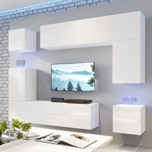 Zista bílá / bílá lesklá nástěnná skříňka Mimořádně stylová nástěnná skříňka Jednoduché kusy nábytku, které se hodí do každého interiéru