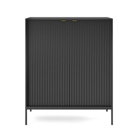 Nábytková sestava Lovro černá moderní designová nástěnná skříňka do obývacího pokoje nebo zasedací místnosti