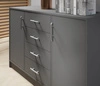 Komoda Caspe 140 cm antracitová moderní designový nábytek Hrana komody je opatřena speciální dýhou ABS