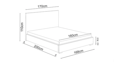 Čalouněná postel Bejar 160x200 mint s moderním čelem ideální do ložnice