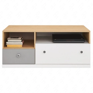 RTV skříňka Pixel 120 cm dub biskvit / bílá / šedá ideální do pokoje pro mládež funkční TV skříňka