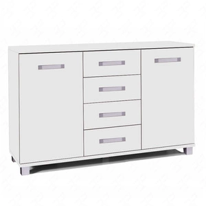 Komoda Maximus 138 cm bílá moderní designový nábytek Hrany komody se speciální ABS dýhou