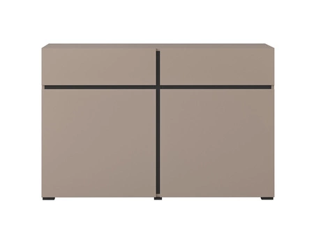 Komoda Cross 119 cm tmavě béžová moderní design ideální komoda do obývacího pokoje ložnice nebo kanceláře jednoduchý tvar