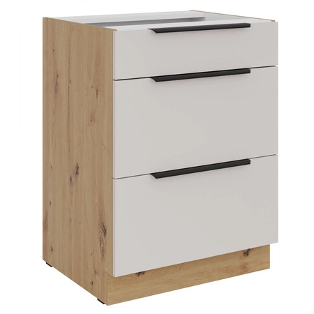 Sada kuchyňského nábytku Soela 330 cm elegantní kuchyňské skříňky v jemných a přírodních barvách úchyty s kovovými hranami