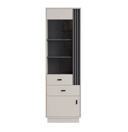Knihovna Estan 60 cm béžová / antracitová moderní designový nábytek kvalitní zpracování hrany knihovny zakončené speciální dýhou 