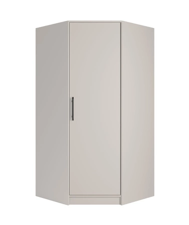 Rohová šatní skříň Caspe béžová moderní design povrchová úprava ABS a hliníkové úchytky