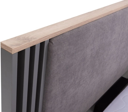 Postel Estan 160x200 cm antracitová ideální postel do ložnice ABS hrany designové čalouněné čelo postele