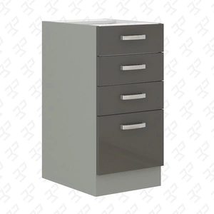Kuchyňská skříňka stojící se zásuvkami Grey 40 D 4S BB skříňka odolná proti vysoké teplotě páře a rozlité kapalině