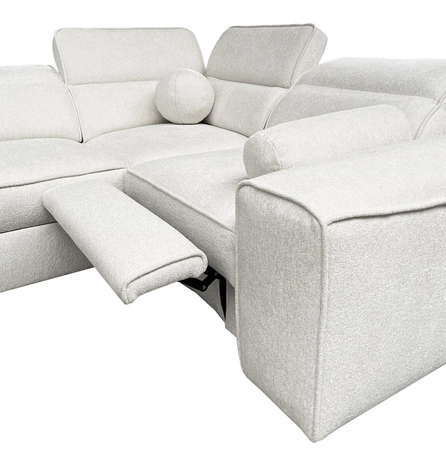 Rohová sedačka s funkcí spaní Viano IV Lux šedá levé provedení rohová sedačka s výsuvnou podnožkou velký prostor na lůžkoviny