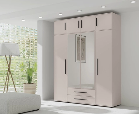 Šatní nástavec Maxione 198 cm béžový funkční šatní skříň zvětšuje úložný prostor pro oblečení boty a doplňky