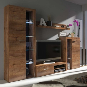 Nástěnná skříň Rene dub lefkas inovativní design moderního uspořádání s elegantním charakterem a širokou funkčností