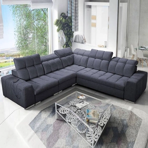 Rohová sedačka s funkcí spaní Luigi III grafitová levá pohodlná rohová sedačka do obývacího pokoje ideální pro každodenní relaxaci