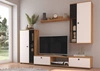 Nástěnná skříňka Senja řemeslný dub / bílá moderní design dekorativní drážkovaná čela s kovovými úchyty