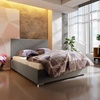 Čalouněná postel Hernani 180x200 šedá s moderním čelem ideální do ložnice