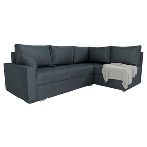 Rohová sedací souprava s funkcí spaní Nofi tmavě šedá pravý roh moderní design jednoduchý a stylový design, který se hodí do každého interiéru