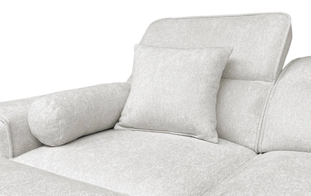 Rohová sedací souprava s funkcí spaní Viano zelená vlevo Stylová rohová sedací souprava zajímavého tvaru s nastavitelnými opěrkami hlavy Dekorativní polštáře