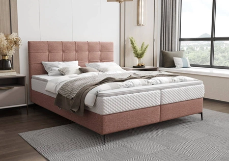 Kontinentální postel Irvine 160x200 růžová stylová postel s úložným prostorem na lůžkoviny pohodlné čelo zaujme svým elegantním designem