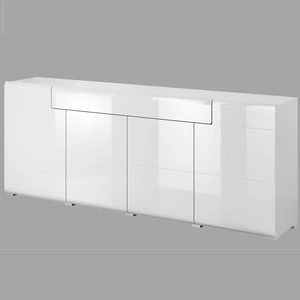 Komoda Toledo 208 cm bílá / bílý lesk moderní design čela komody jemně prohnutá