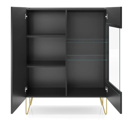 Madison 97 cm černá grafitová / mramorová černá královská modernistický design prvky z tvrzeného bezpečnostního skla