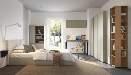 Knihovna Paguro 55 cm eukalyptus / baltický dub dune moderní designový nábytek kvalitní zpracování stylová knihovna