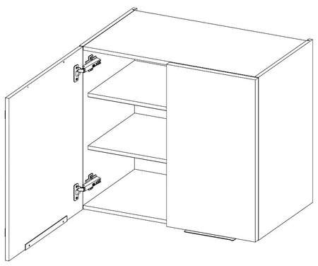Vanimo 80 G-72 2F závěsná kuchyňská skříňka odolná vůči páře, teplu a rozlitým tekutinám