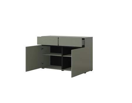 Komoda Cross 119 cm zelená moderní design ideální komoda do obývacího pokoje ložnice nebo kanceláře jednoduchý tvar