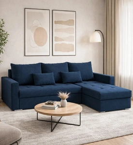 Rohová sedací souprava s funkcí spaní Fasti Bis tmavě modrá univerzální rohová sedací souprava s kontejnerem na lůžkoviny záruka nejvyššího komfortu