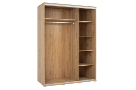 Posuvná šatní skříň Penelope se zrcadlem 155 cm dub řemeslný moderní šatní skříň ideální do ložnice nebo předsíně