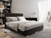 Černá kontinentální postel Sarona 180x200 v moderním skandinávském stylu s výrazným čelem