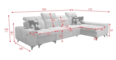 Rohová sedací souprava s funkcí spaní Buffalo XII tmavě béžová pravá strana Stylová a funkční rohová sedací souprava s kontejnerem na lůžkoviny