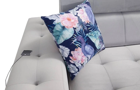 Rohová sedací souprava Hampton VII na spaní Hampton VII quartz růžová pravá rohová sedací souprava do vašeho pokoje ze sametové látky s hladkým povrchem