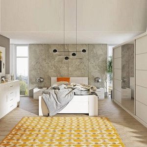 Ložnicová sestava nábytku Rico bílá nadčasový design ložnicová sestava nábytku prostorná posuvná skříň se zrcadlem