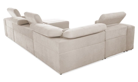 Rohová sedací souprava s funkcí spaní Cetara IV modrá pravý roh stylový design s posuvnými opěradly dvě nádoby na lůžkoviny