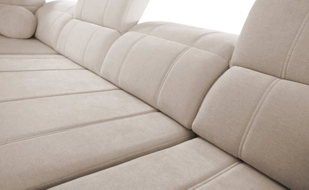 Rohová sedací souprava s funkcí spaní Cetara hnědá levá strana stylový design pohodlné posuvné opěrky zad nastavitelné opěrky hlavy