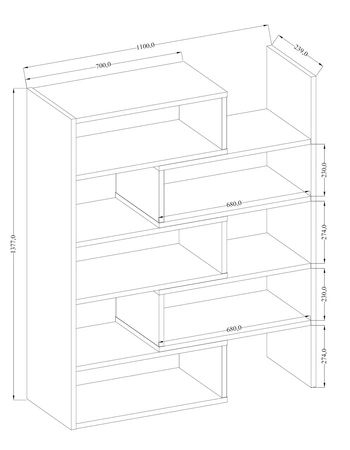 Knihovna Carl dub artisan ideální knihovna do pracovny nebo pokoje teenagera s možností rozšíření