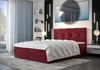 Kontinentální postel Arvada 180x200 vínové barvy v moderním skandinávském stylu s čalouněným čelem