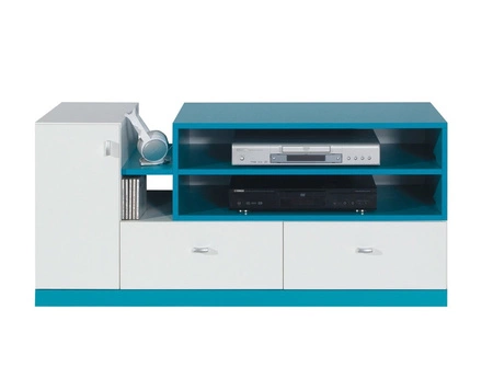 Dětská sestava nábytku Mobi 7 bílá / tyrkysová ideální do dětského pokoje nebo pokoje pro mladé v módním stylu