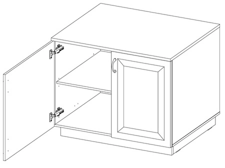Příborník Style 100 cm dub artisan / šedý grafit klasický design bezpečnostní tvrzené sklo stylové frézované přední části kovové úchyty