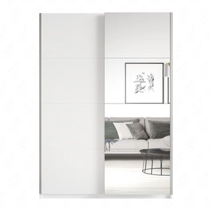 Posuvná šatní skříň Beta 150 cm bílá prostorná šatní skříň se zrcadlem je ideální pro místnosti jakékoli velikosti