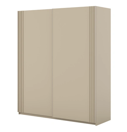 Posuvná šatní skříň Niva 180 cm béžová prostorná šatní skříň zdobená lamelami je ideální pro místnosti jakékoli velikosti