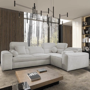 Viano II rohová sedací souprava s funkcí spaní šedý jasan pravá designová rohová sedací souprava, která se hodí do moderních interiérů