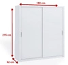 Posuvná šatní skříň Rico 180 cm bílá funkční nábytek klasického tvaru ideální šatní skříň do ložnice nebo předsíně 