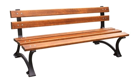Zahradní lavice 180 cm FIEM-04-LM-180 městská litinová s opěradlem z lakovaného olšového dřeva