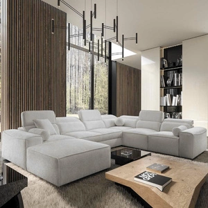 Rohová sedací souprava s funkcí spaní Viano VIII šedý jasan levá moderní rohová sedací souprava se zajímavým designem kontejnerů na lůžkoviny