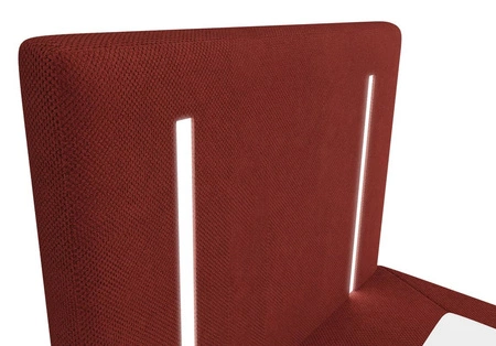 Kontinentální postel Norco 80x200 vínová Stylová postel s úložným boxem Osvětlení v čele postele dodává jedinečný nádech