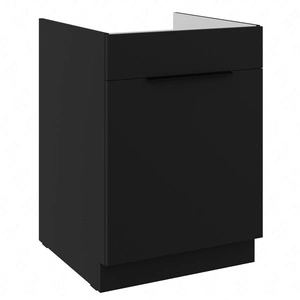 Kuchyňská skříňka pod dřez se zásuvkou černá 60 ZL 1S BB úchyty hrany odolné proti vlhkosti a poškození skříňky
