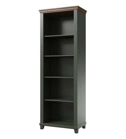 Knihovna Evora 71 cm lahvově zelená / dub lefkas stylový design knihovny ideální doplněk do pracovny nebo pokoje teenagera